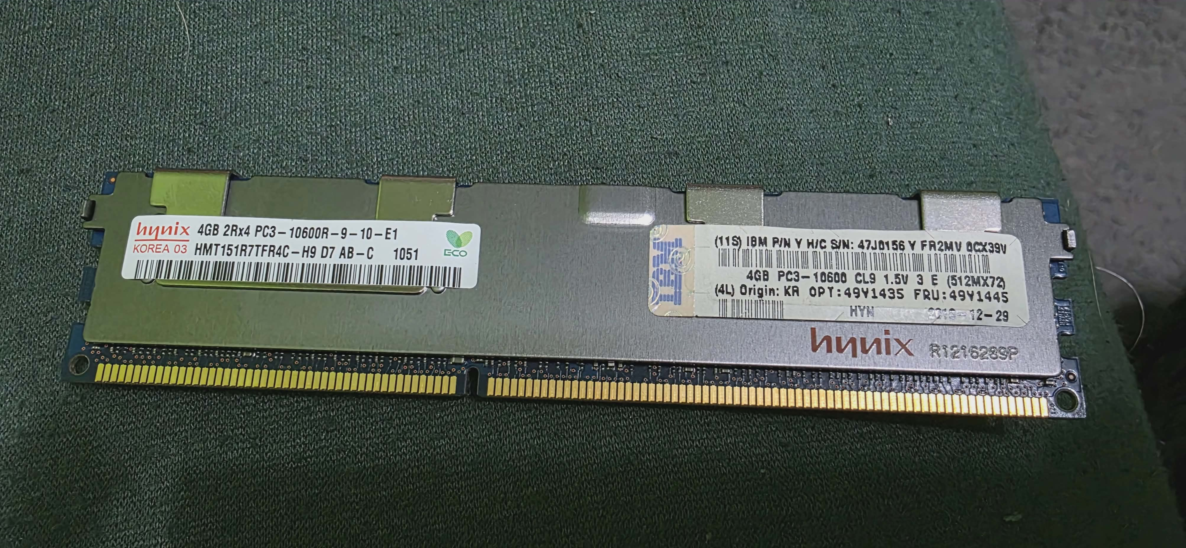 Pamięć ram IBM / Hynix 4GB DDR3-1333 PC3-10600R Registered ECC RDIMM 2Rx4